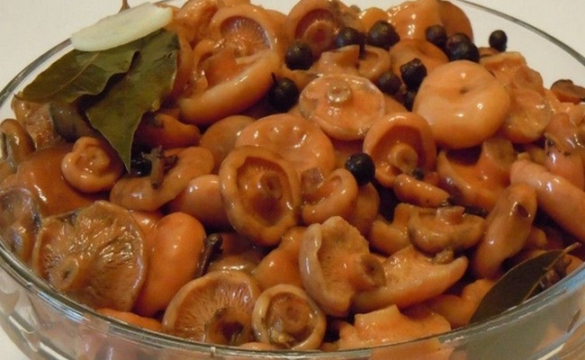 Рыжики, маринованные с чесноком, сахаром и уксусом на 2 кг грибов